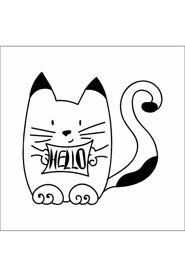 مرحبا ملصق القط - 1