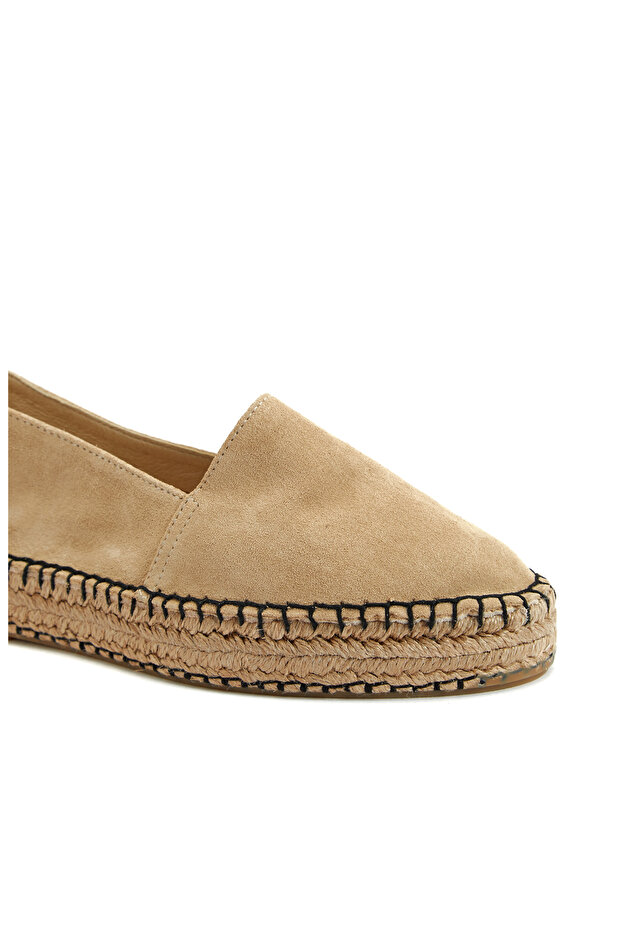 Bej Kadın Süet Espadril - 6
