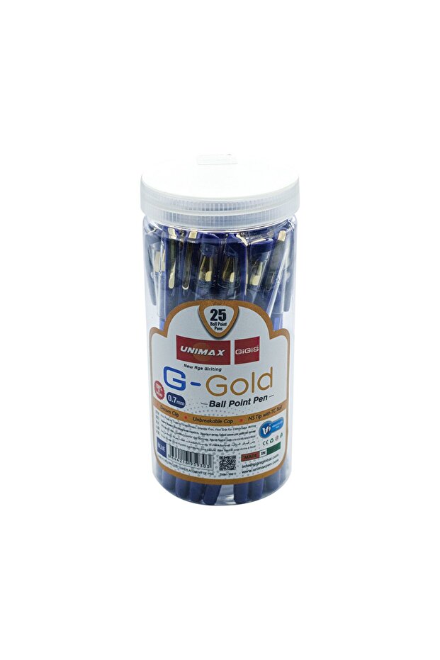 Ball Pen G-Gold 0.7mm 25's Jar
