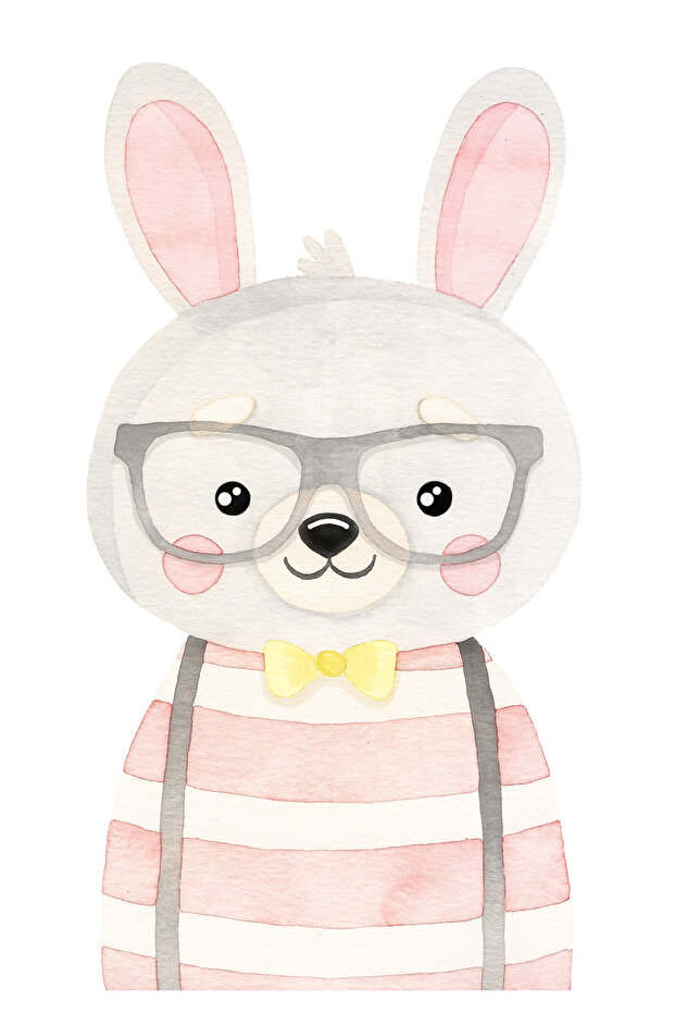 Glasses Rabbit Wall Sticker