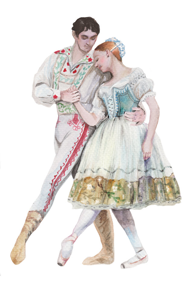 ملصق حائط على شكل زوج من الباليه الراقص - 1