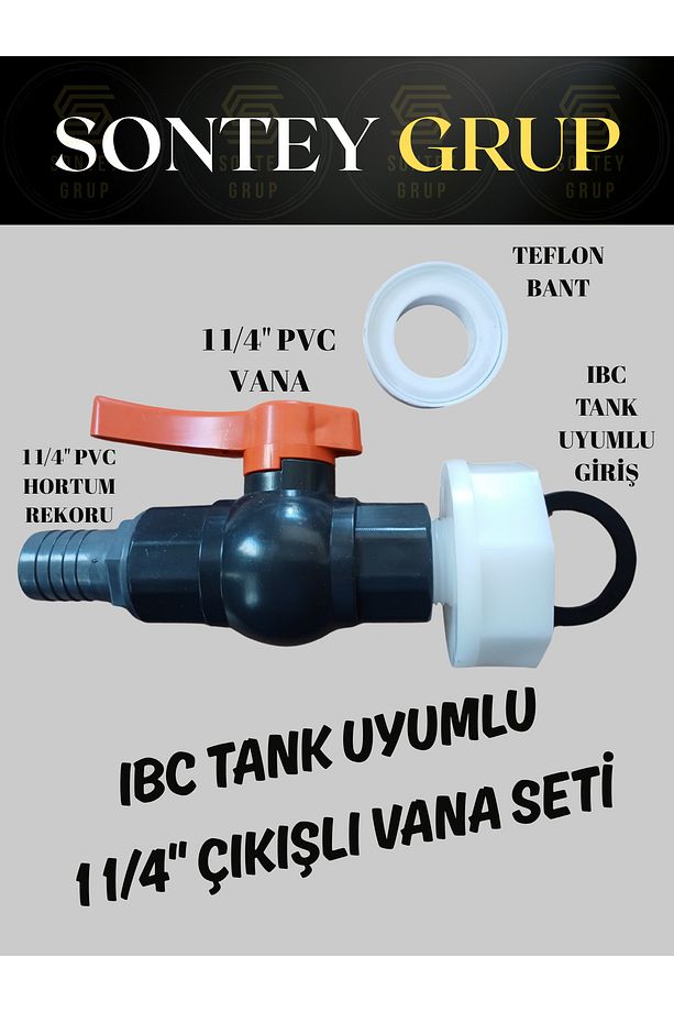 Ibc Tanka Uyumlu 1 1/4" Vanalı Hortum Rekorlu Sulama Seti - 1
