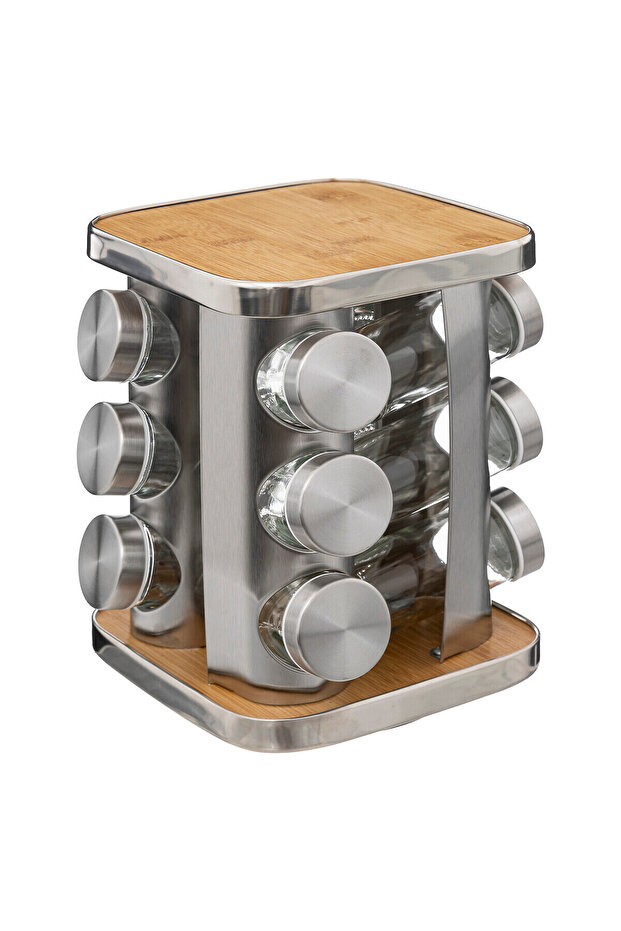 Set of 12 spice containers with rotating stand - 1