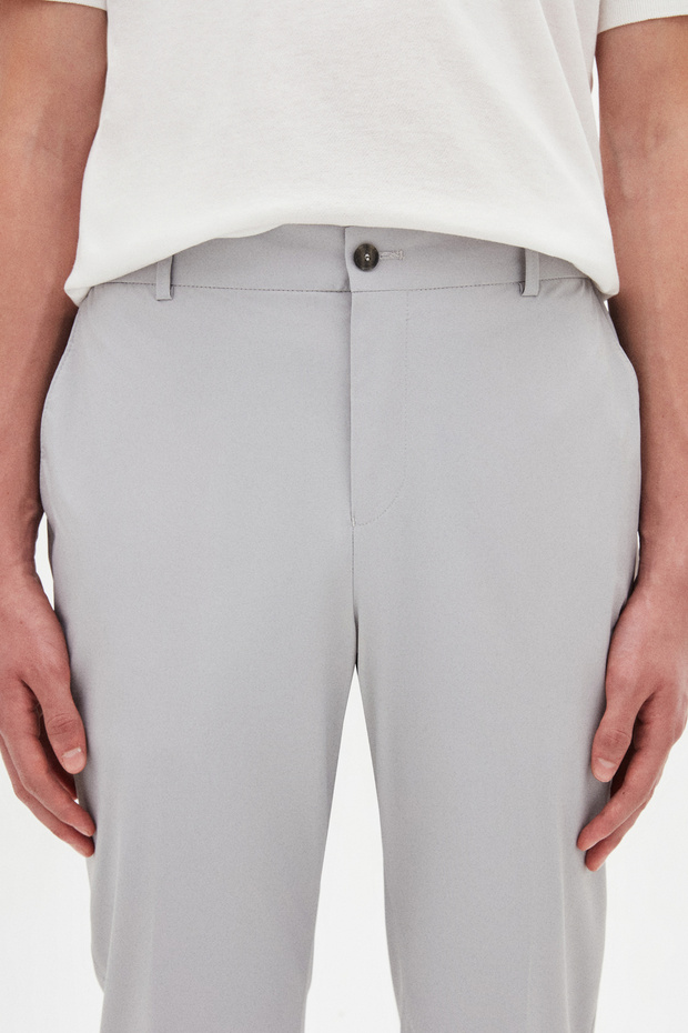 Relaxed Fit Taş Düz Chino Pantolon - 2