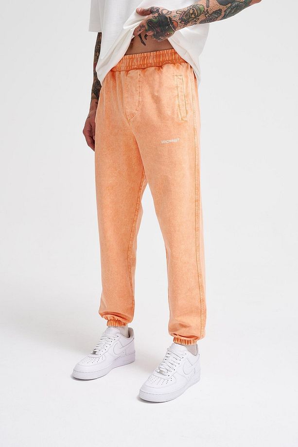 Erkek Luxury Basic Yıkamalı Jogger Eşofman Altı Orange Spotted - 2