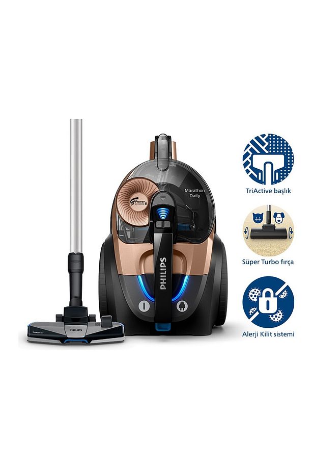 PowerCyclone 8Toz Torbasız Süpürge , Turbo Fırça, Siyah Ve Bakır - 5
