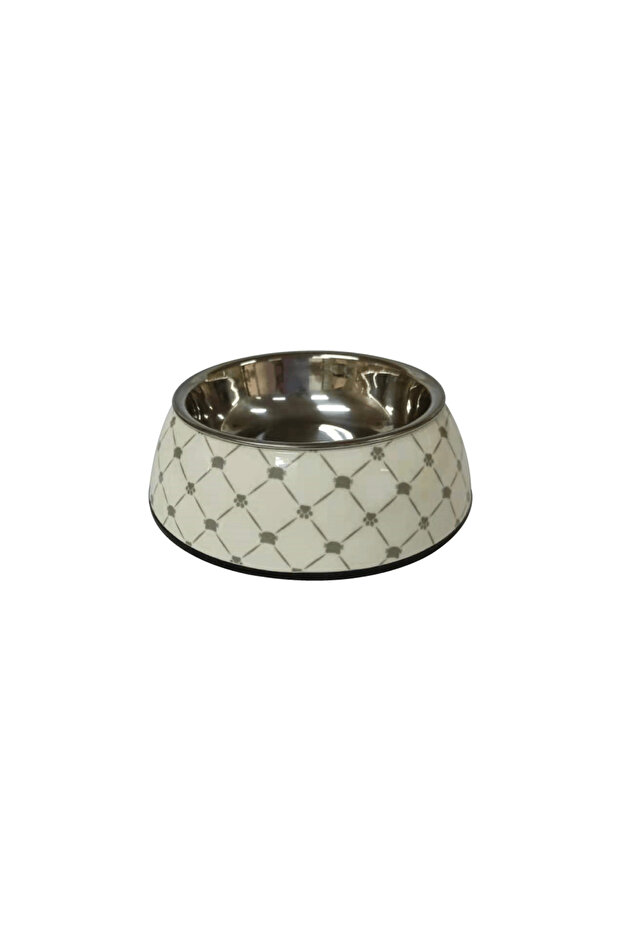 Applique Melamine Round Bowl Black & White L:22 * 7.5 cms 700/23.6 ml/oz