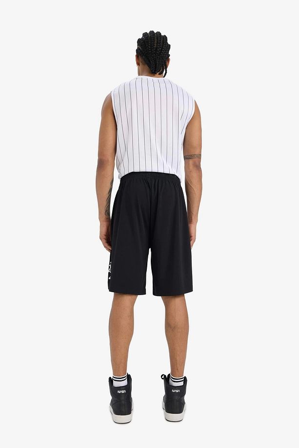 C1840 Siyah DeFactoFit Hızlı Kuruyan Standart Fit Sporcu Kısa Paça Ağır Kumaş Şort - 7