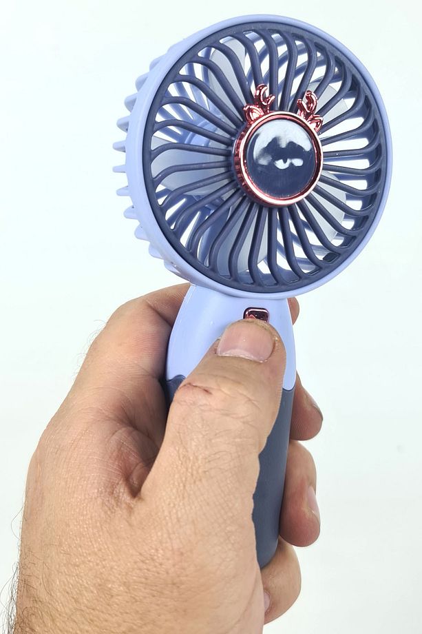 Şarjlı Mini El Fanı Vantilatör ve Mas Üstü Stand Seti Ultra Sessiz 15cm NC031 - 5