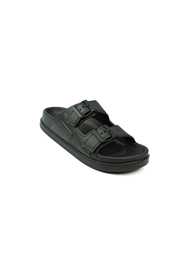 Babalı 502 Feelup Black Eva Double Buckle Women's Slippers