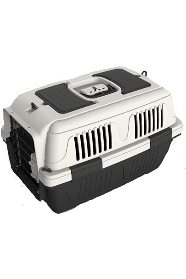 Dog & Cat Carrier Box Closed Top Dark Grey L55CmsX W33Cms X H30 Cms
