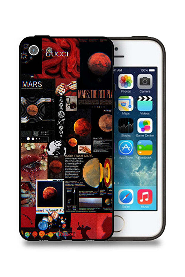 غطاء حماية لجهاز Apple iPhone 5/5s/SE بتصميم Mars Art