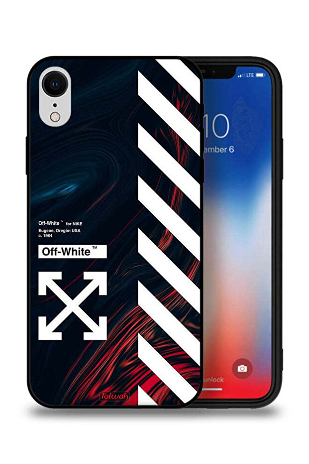 جراب حماية لجهاز Apple iPhone XR بملصق أبيض