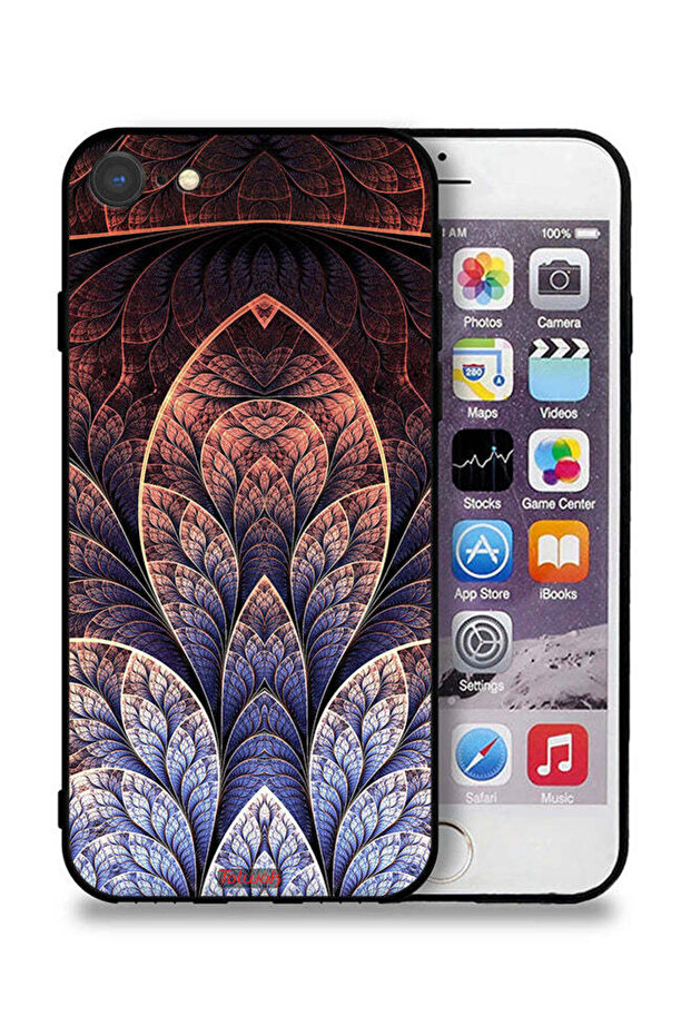 غطاء حماية لجهاز Apple iPhone 8 بتصميم زهور كسورية تجريدية