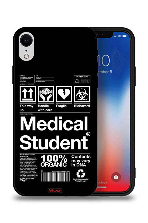 جراب حماية لجهاز iPhone XR من Apple، ملصق طالب الطب