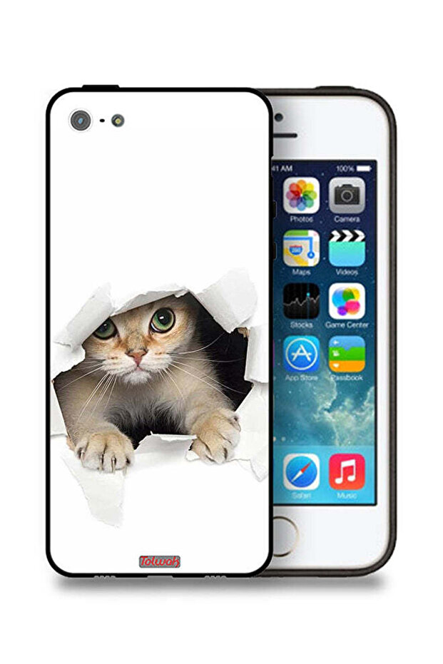 جراب حماية لجهاز Apple iPhone 5/5s/SE بتصميم قطة
