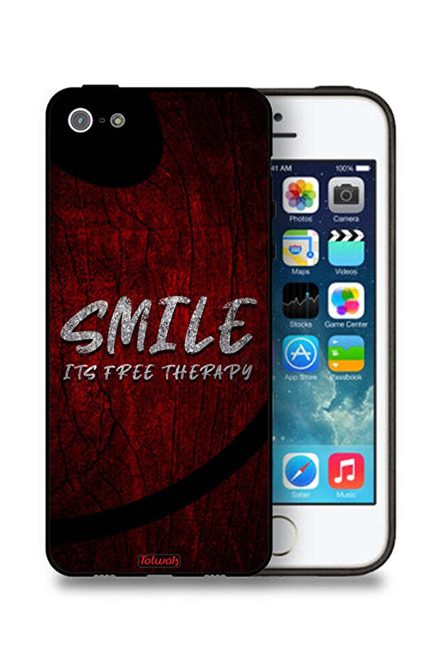 جراب حماية لجهاز Apple iPhone 5/5s/SE - ابتسم، إنه علاج مجاني