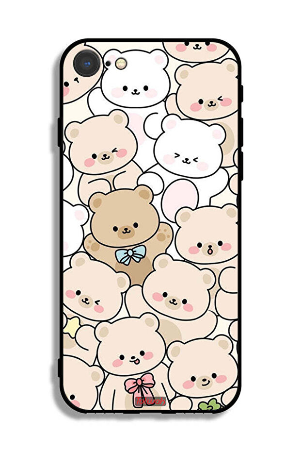 جراب حماية لجهاز Apple iPhone 8 بنقشة الدببة - 2