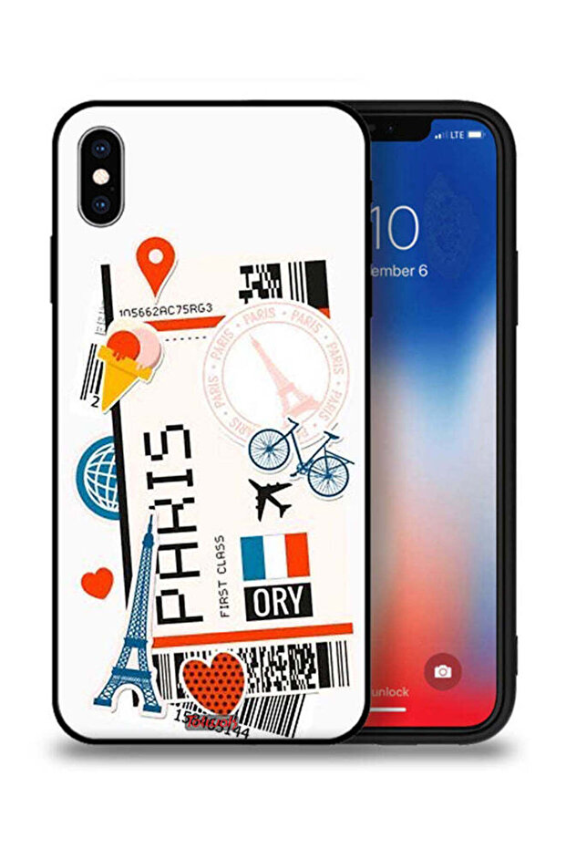 غطاء حماية لجهاز Apple iPhone XS Max بملصق باريس