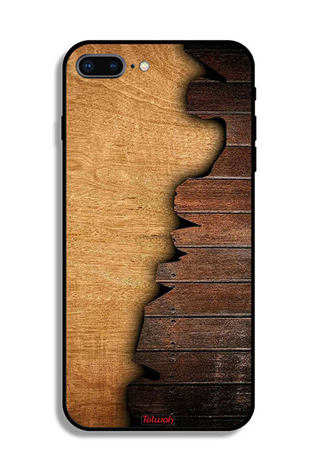 جراب حماية لجهاز Apple iPhone 8 Plus بنمط خشبي عتيق - 2