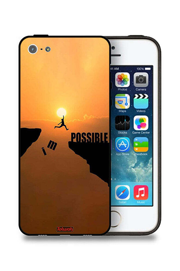 جراب حماية لجهاز Apple iPhone 5/5s/SE مطبوع عليه عبارة "أنا ممكن"