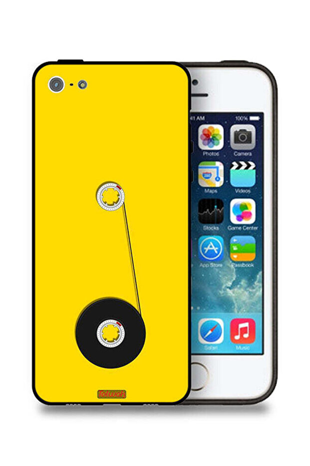 غطاء حماية لجهاز Apple iPhone 5/5s/SE بتصميم عجلة كاسيت