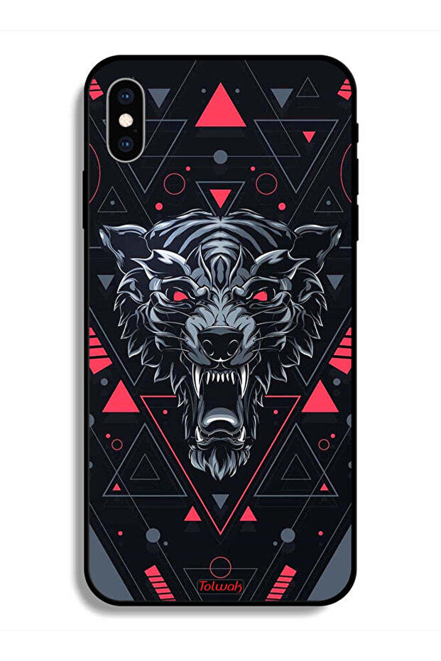 Protective Case For Apple iPhone X Scrolling Wolf - 1