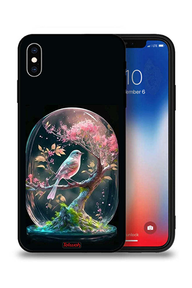 غطاء حماية لجهاز Apple iPhone XS Max بتصميم Bird In Jarr