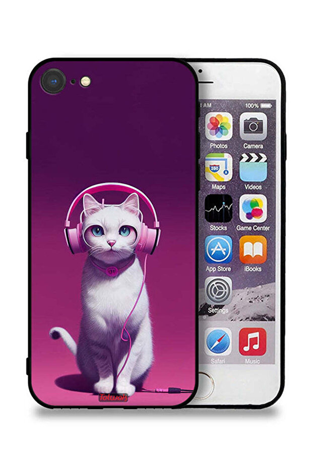 جراب حماية لجهاز Apple iPhone 7 بتصميم قطة لطيفة