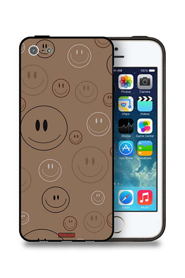 جراب حماية لجهاز Apple iPhone 5/5s/SE بنقشة وجوه مبتسمة - 1