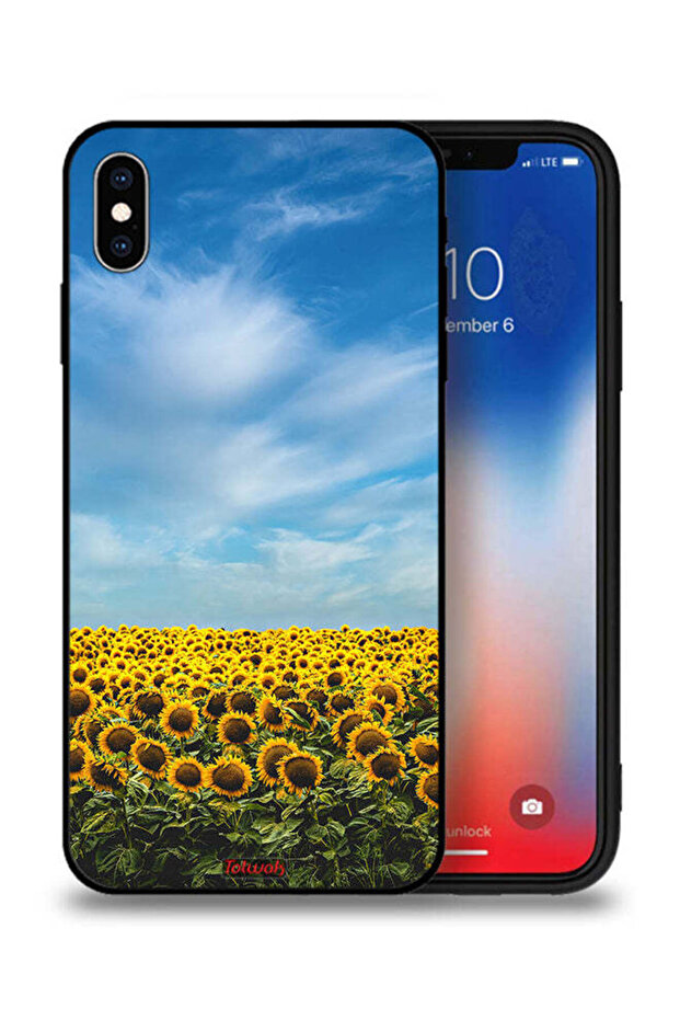 غطاء حماية لجهاز Apple iPhone XS Max - عباد الشمس تحت السماء