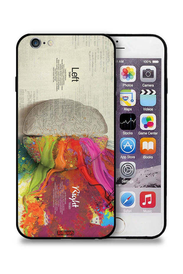غطاء حماية لجهاز Apple iPhone 6 Plus/6s Plus - عمل فني تجريدي لعلم الدماغ