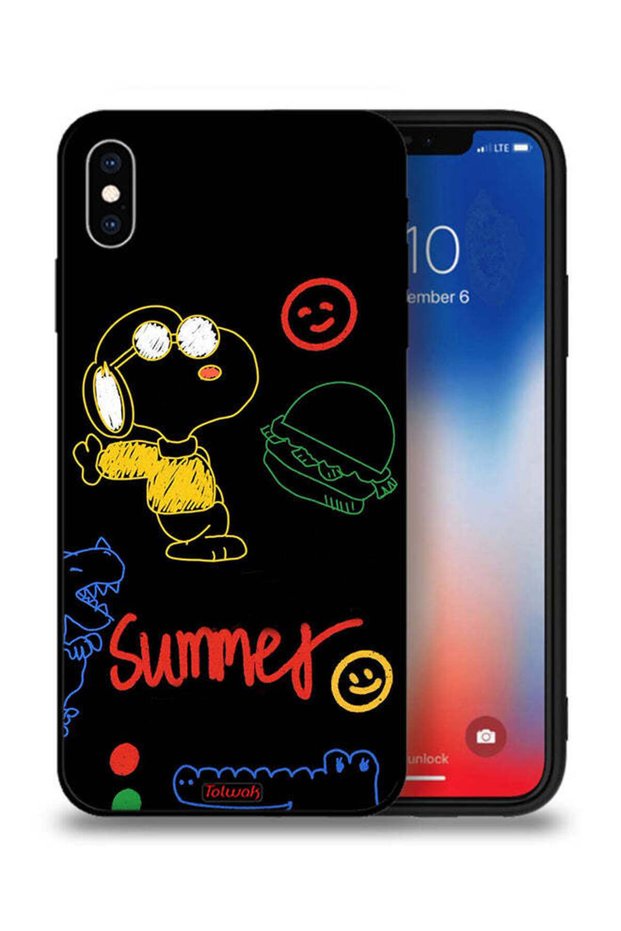 جراب حماية لجهاز Apple iPhone XS Max بملصق صيفي