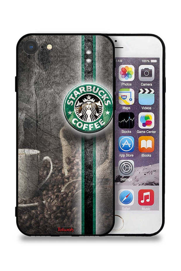 غطاء حماية لجهاز Apple iPhone 8 برسومات القهوة