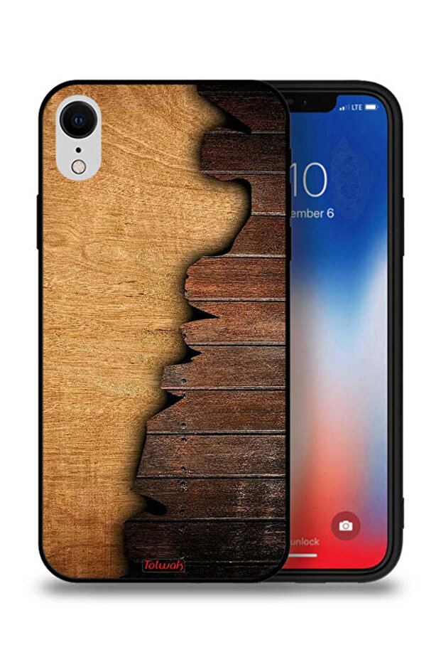 جراب حماية لجهاز Apple iPhone XR بنمط خشبي عتيق