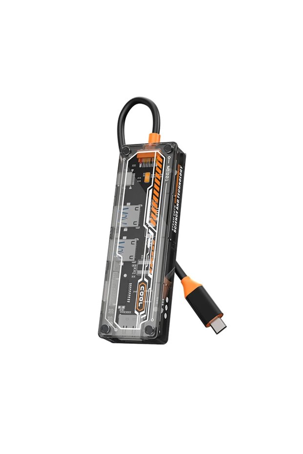 Ally 6in1 Type-C to Usb3.0 + Usb2.0 + Type-C Pd 100W + Sd + Tf + HDMI Replicator - Karbul3281-8