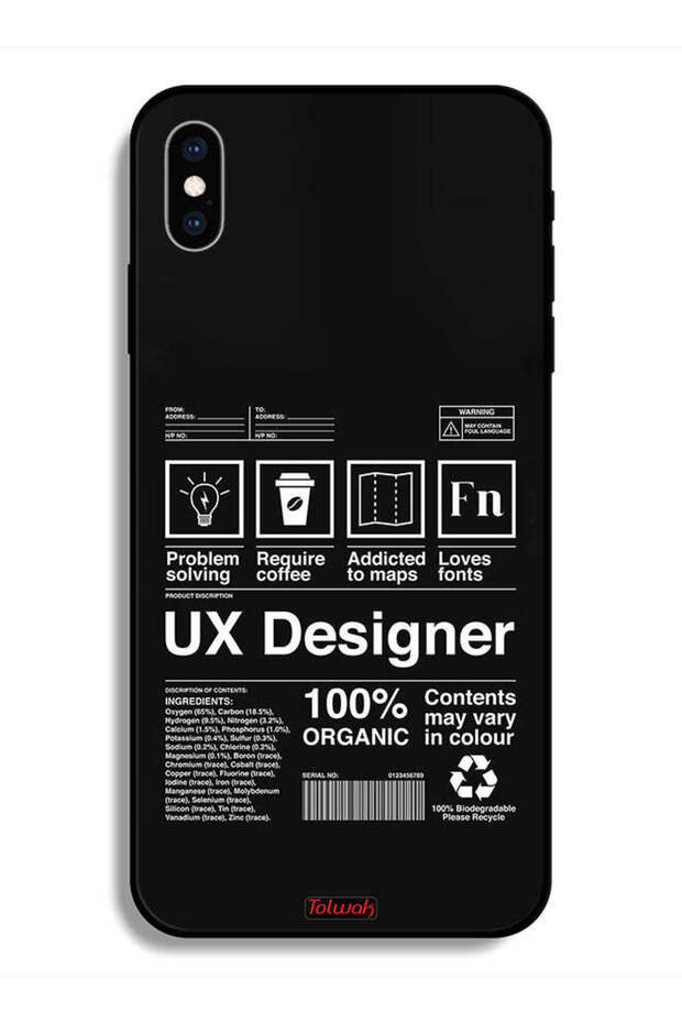 جراب حماية لجهاز Apple iPhone X - ملصق مصمم لتجربة المستخدم