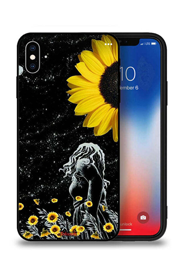 جراب حماية لجهاز Apple iPhone XS Max برسومات فتاة تنظر إلى القمر