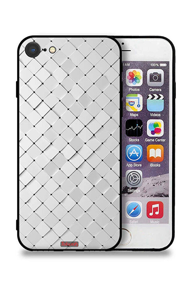 غطاء حماية لجهاز Apple iPhone 8 بتصميم بلاط الملمس