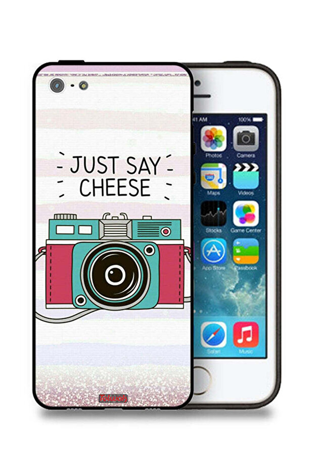 جراب حماية لجهاز Apple iPhone 5/5s/SE مطبوع عليه Just Say Cheese