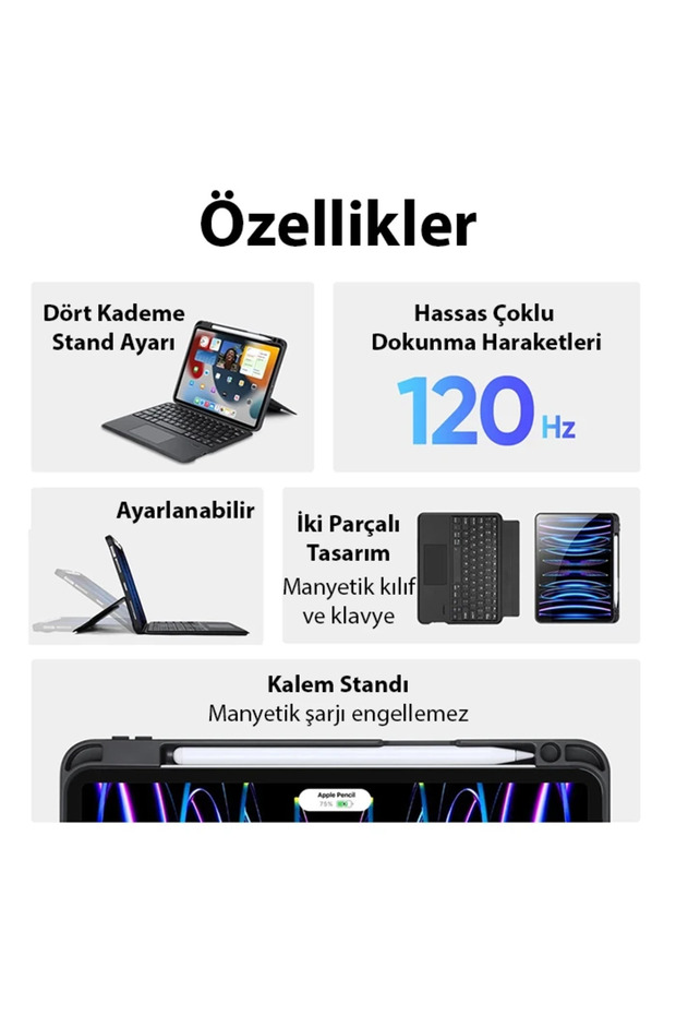 Dux Ducis iPad Air 4-5 iPad Pro 11 DK Series Kablosuz Bluetooth Klavye-(1903) - OGKN6810-2732 - 3