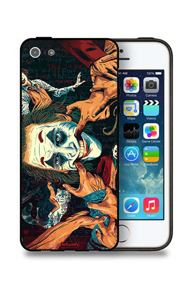 غطاء حماية لجهاز Apple iPhone 5/5s/SE برسومات الجوكر