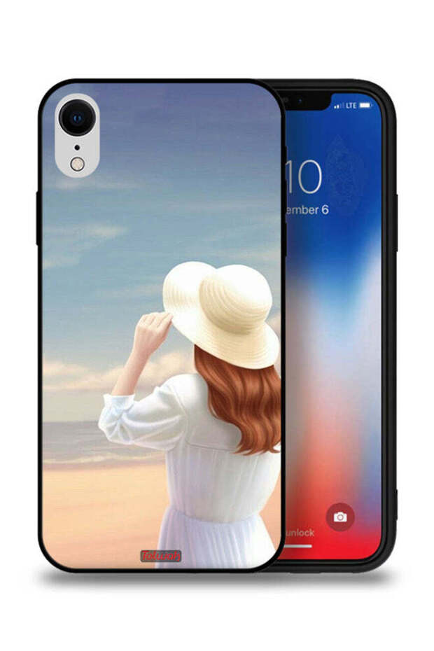 غطاء حماية لهاتف Apple iPhone XR بطبعة فتاة واقفة