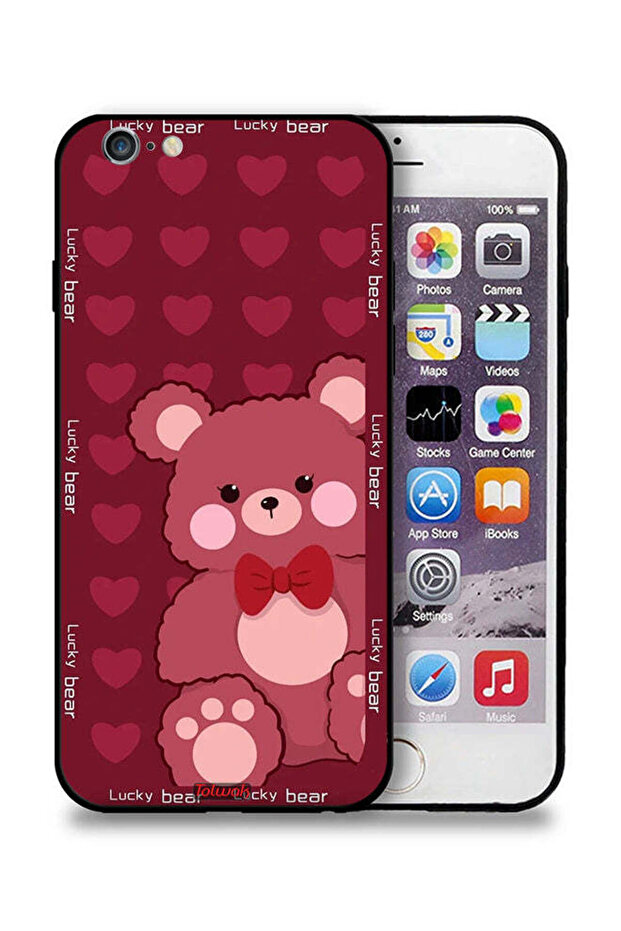 غطاء حماية لجهاز Apple iPhone 6/6s بتصميم الدب المحظوظ