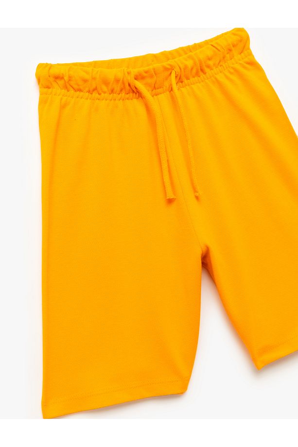 Pamuklu Beli Bağcıklı Basic Şort - 3