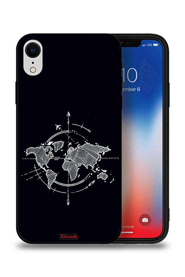 جراب حماية Apple iPhone XR برسومات البوصلة