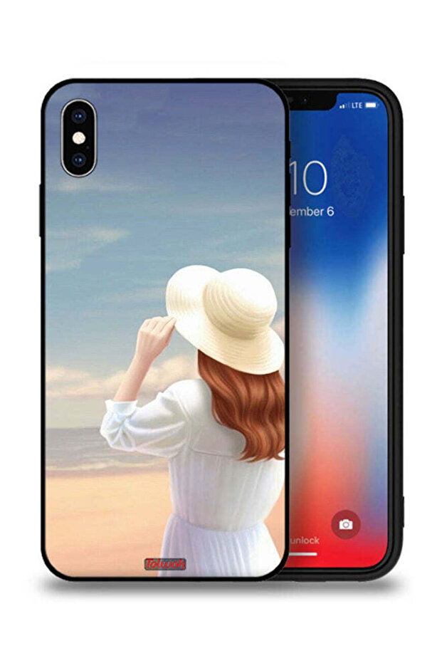 Apple iPhone XS Max Protective Case Hat Girl Standing