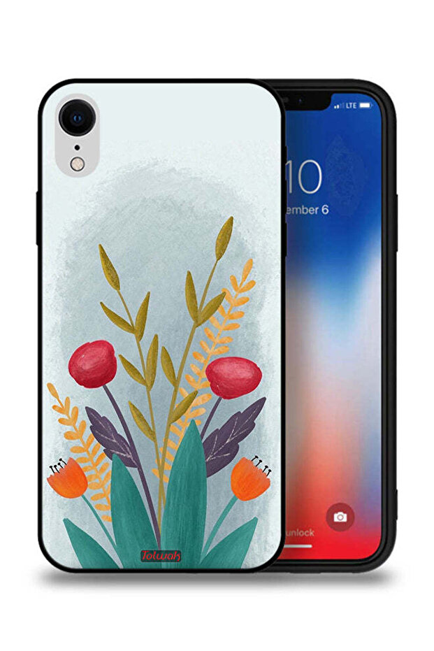 غطاء حماية لجهاز Apple iPhone XR برسومات نباتية
