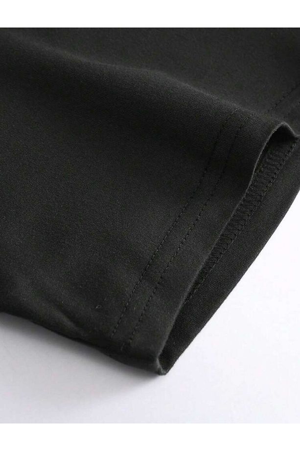 Unisex Siyah Düz Şort - 3