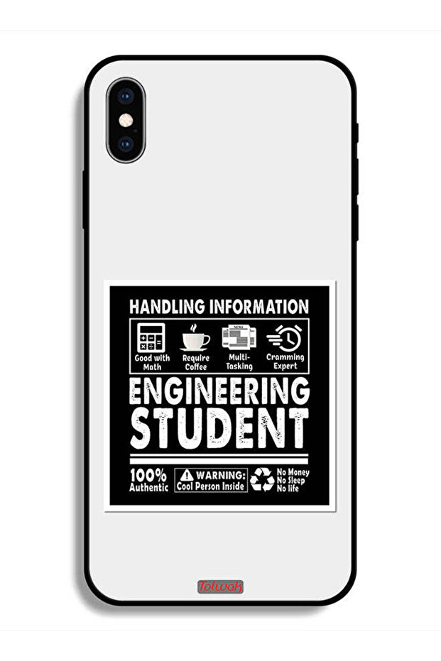 جراب حماية لهاتف Apple iPhone X ملصق طالب الهندسة